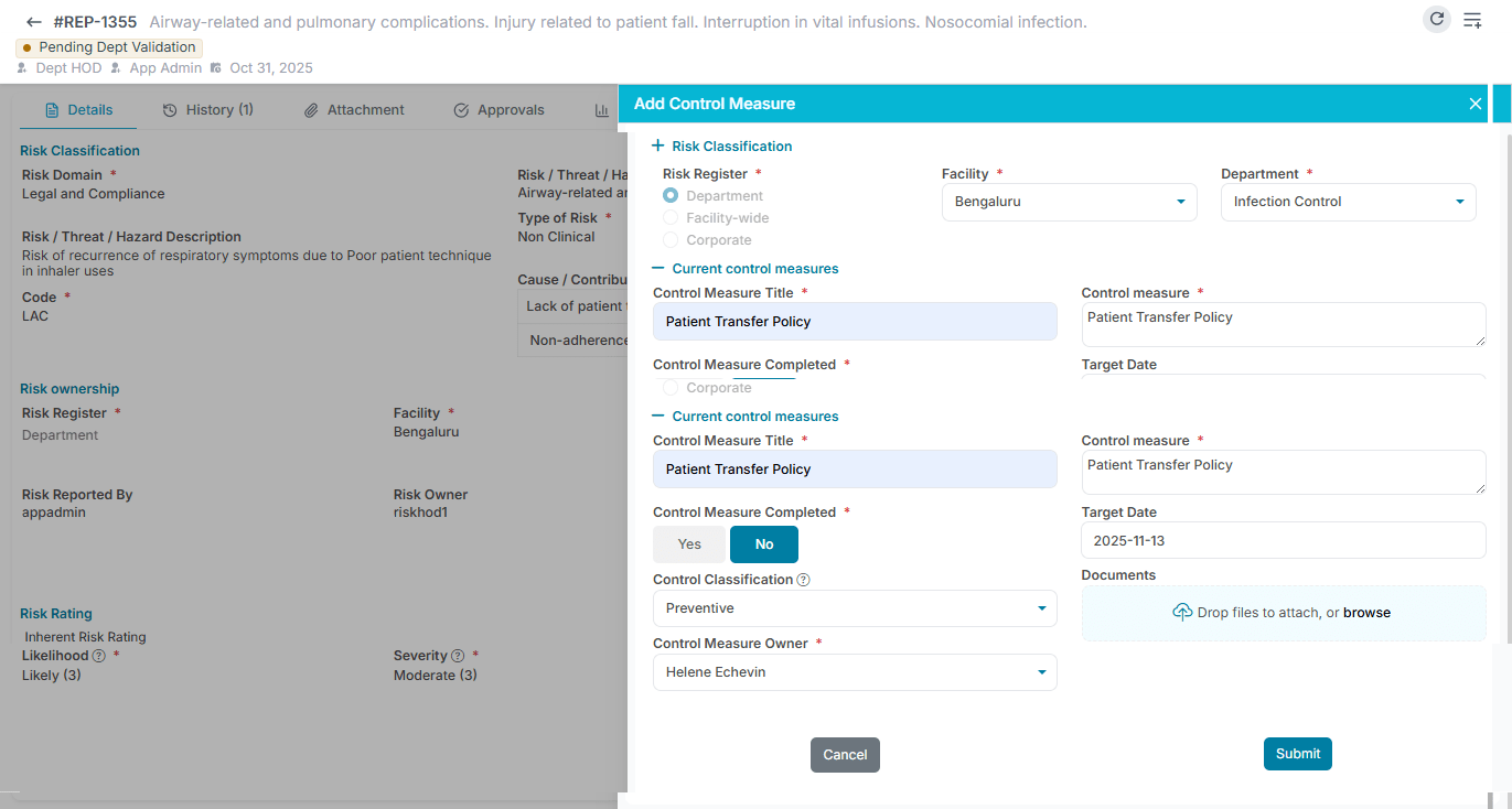 HxCentral Risk Management